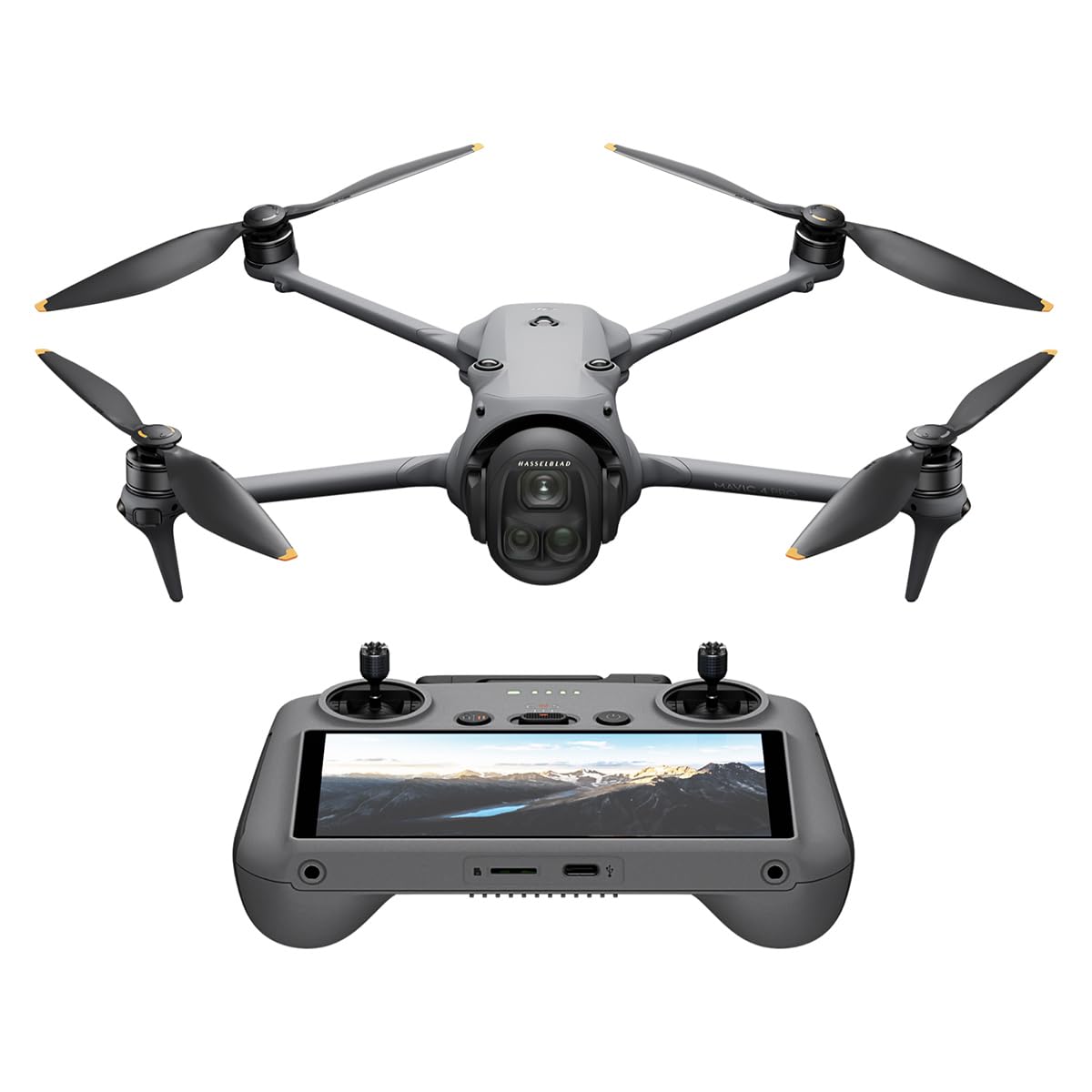 DJI Mavic 4 Pro main camera captures 100MP detail for expansive aerial shots.