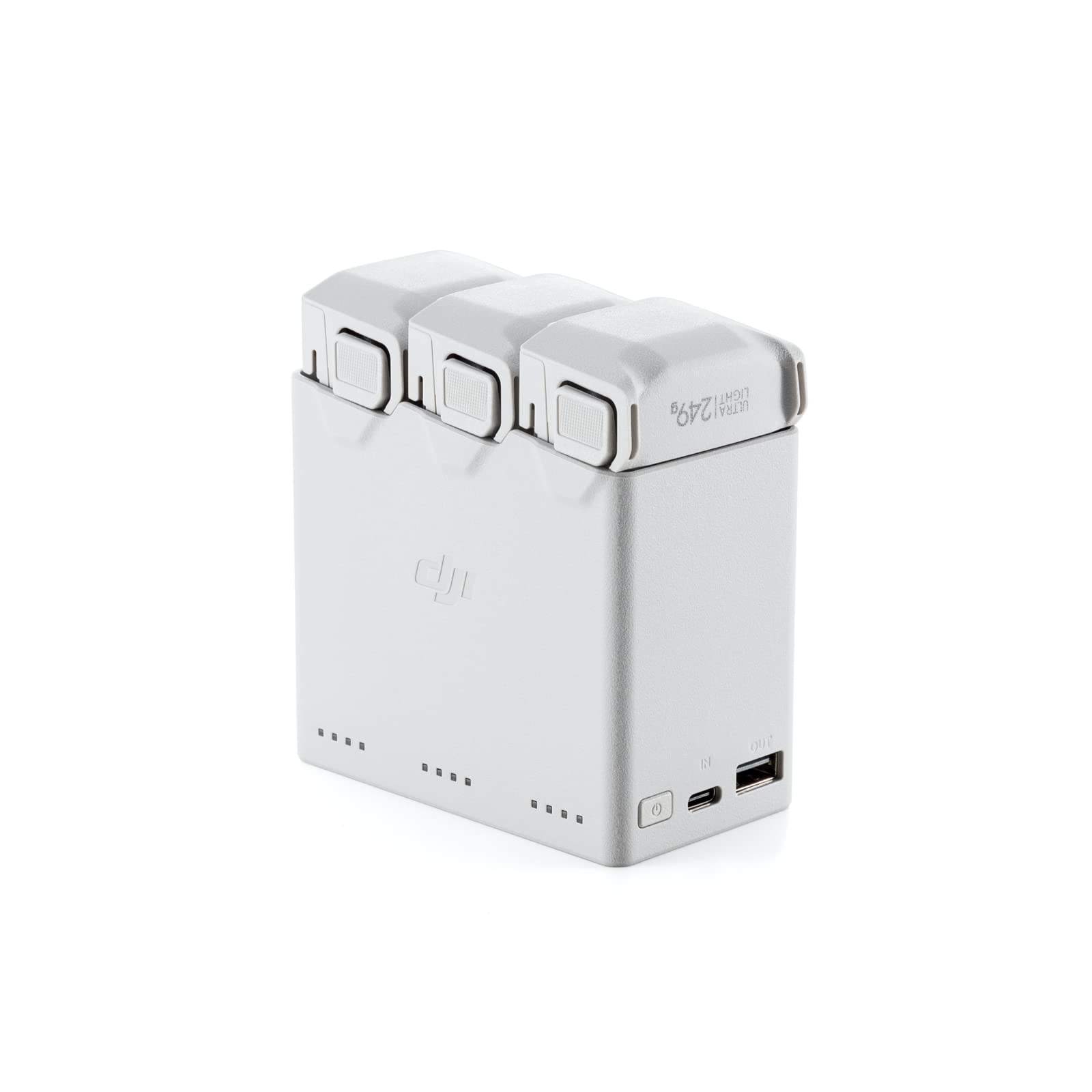 DJI Mini 3 Pro batteries charging in sequence via hub