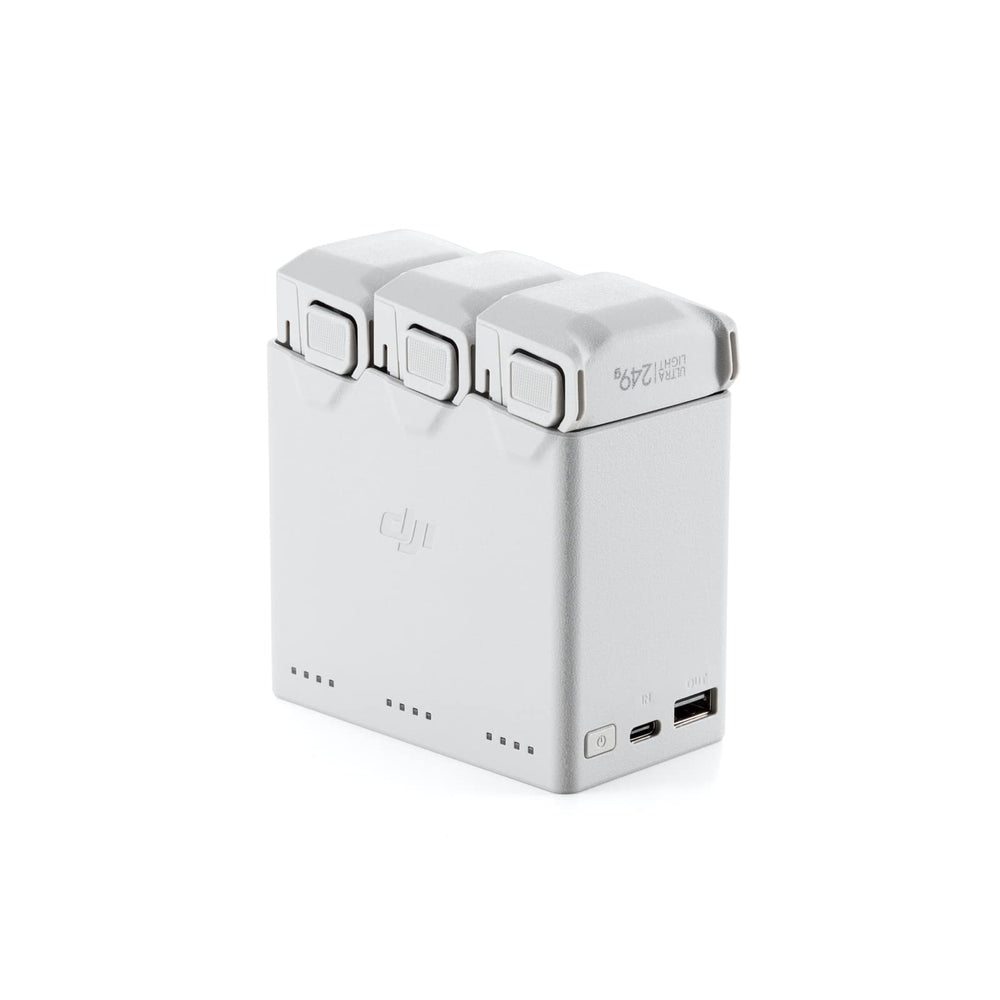 DJI Mini 3 Pro batteries charging in sequence via hub