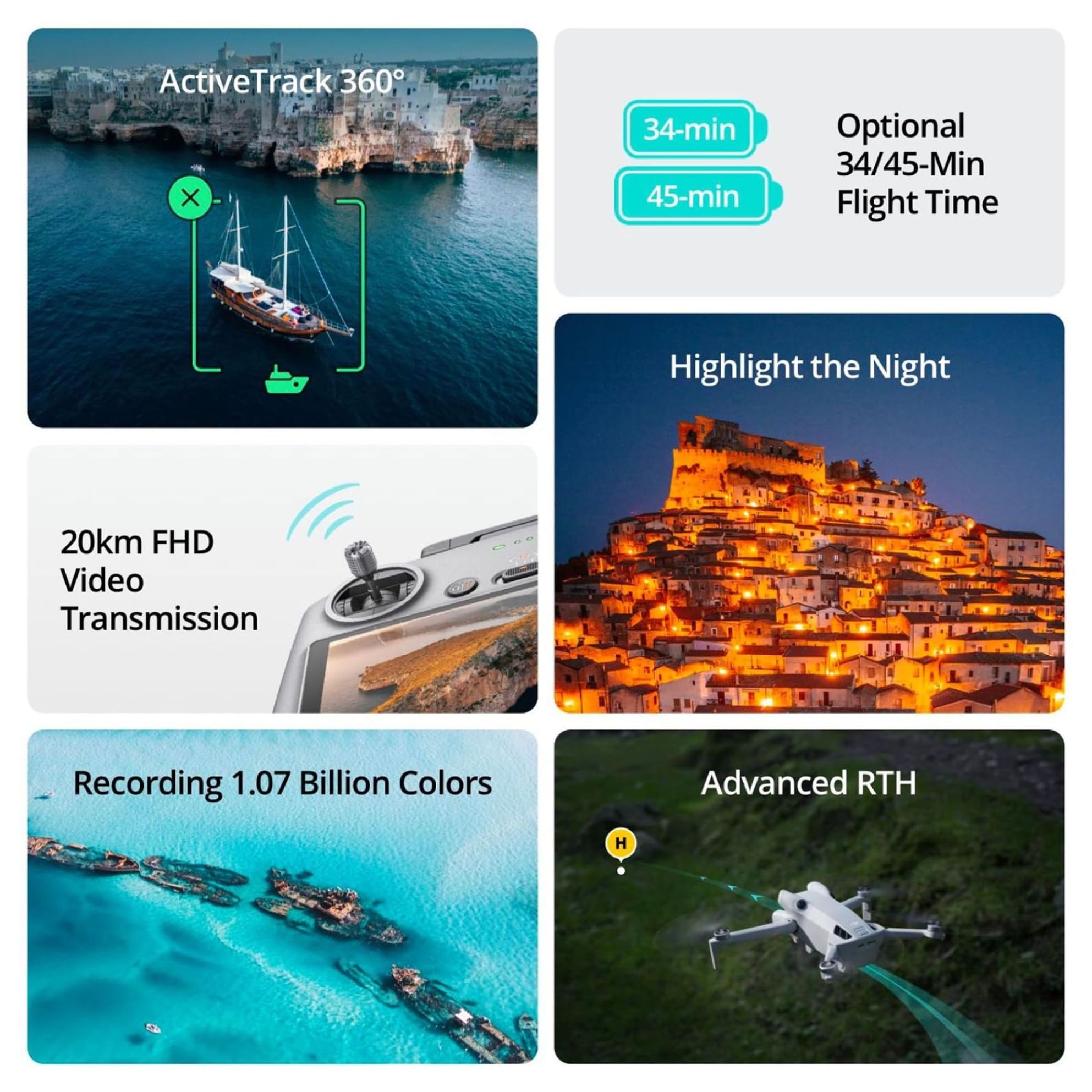 Additional batteries extend flight time and capture more angles.
