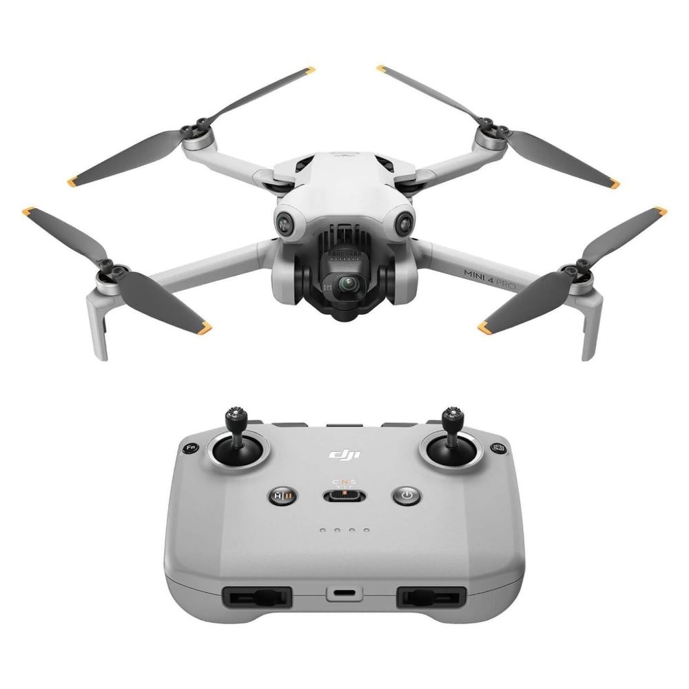 DJI Mini 4 Pro front view with RC-N2 ready for simple everyday flights.