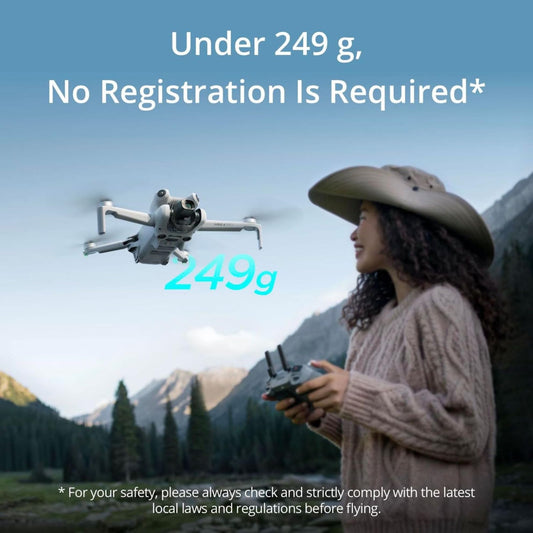 DJI RC 2 remote with DJI Mini 4 Pro for precise outdoor piloting.