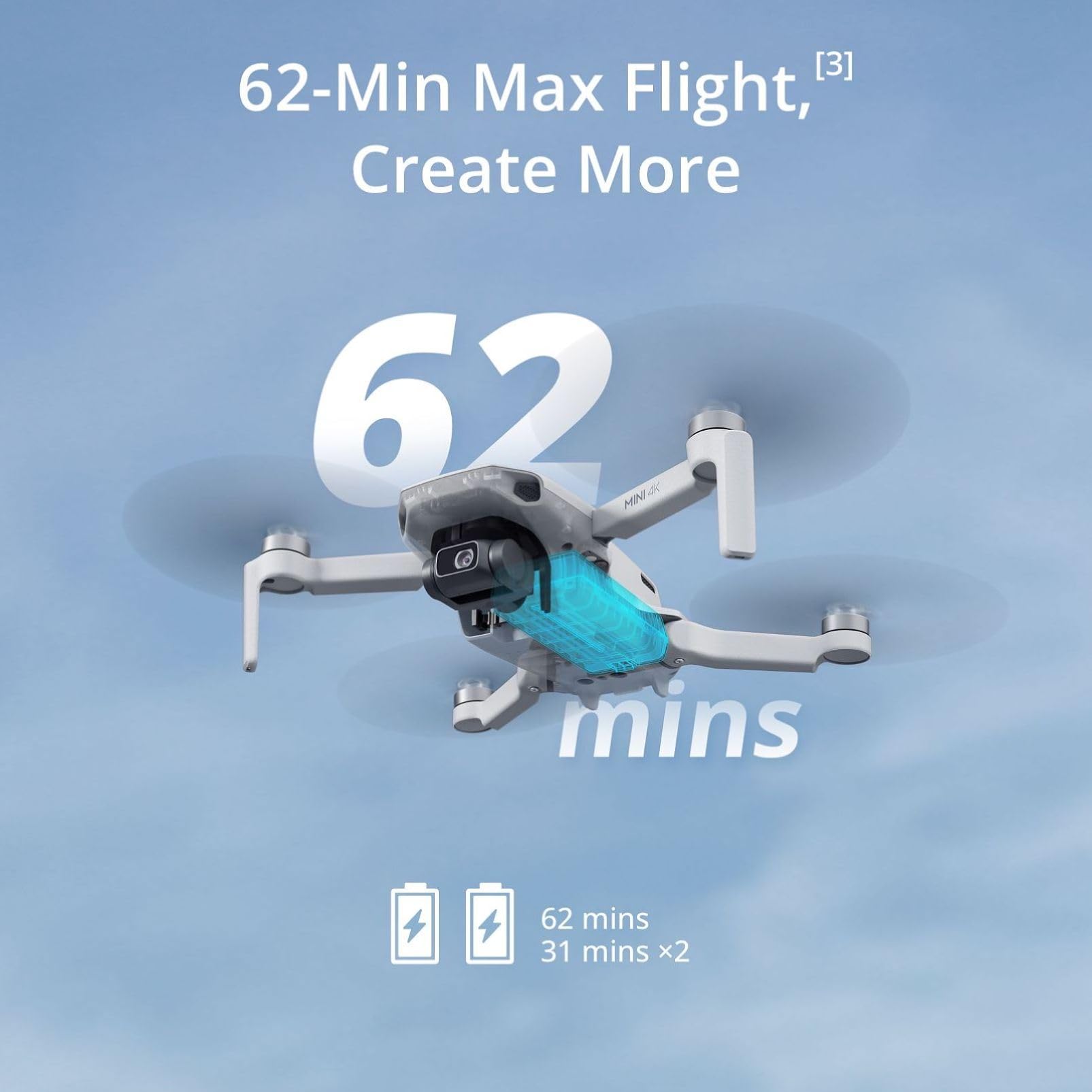 DJI Mini 4K extended battery option boosts total flight time