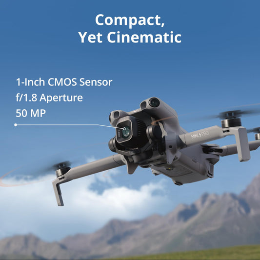 DJI Mini 5 Pro with a 1 inch sensor for crisp 4K video