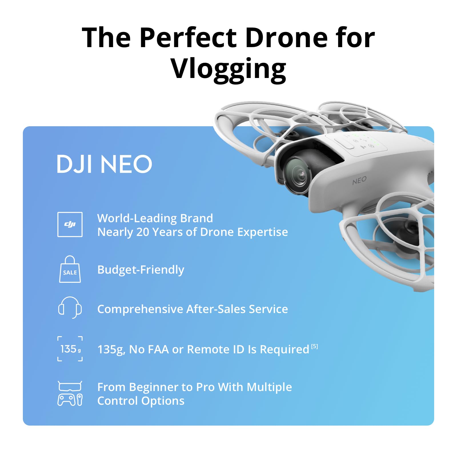 DJI Neo full-coverage propeller guards for safe indoor flights