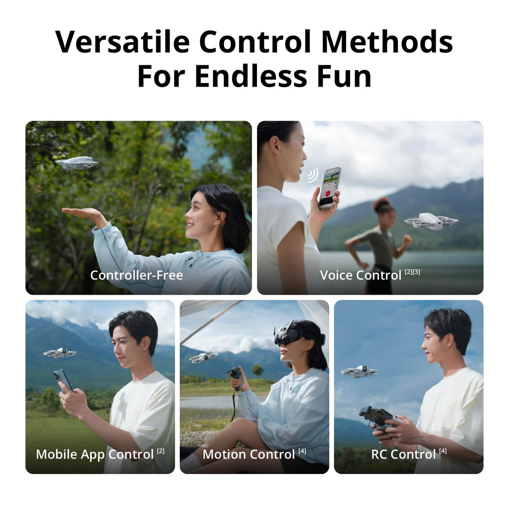 DJI Neo propeller guards provide full-coverage protection during flights.