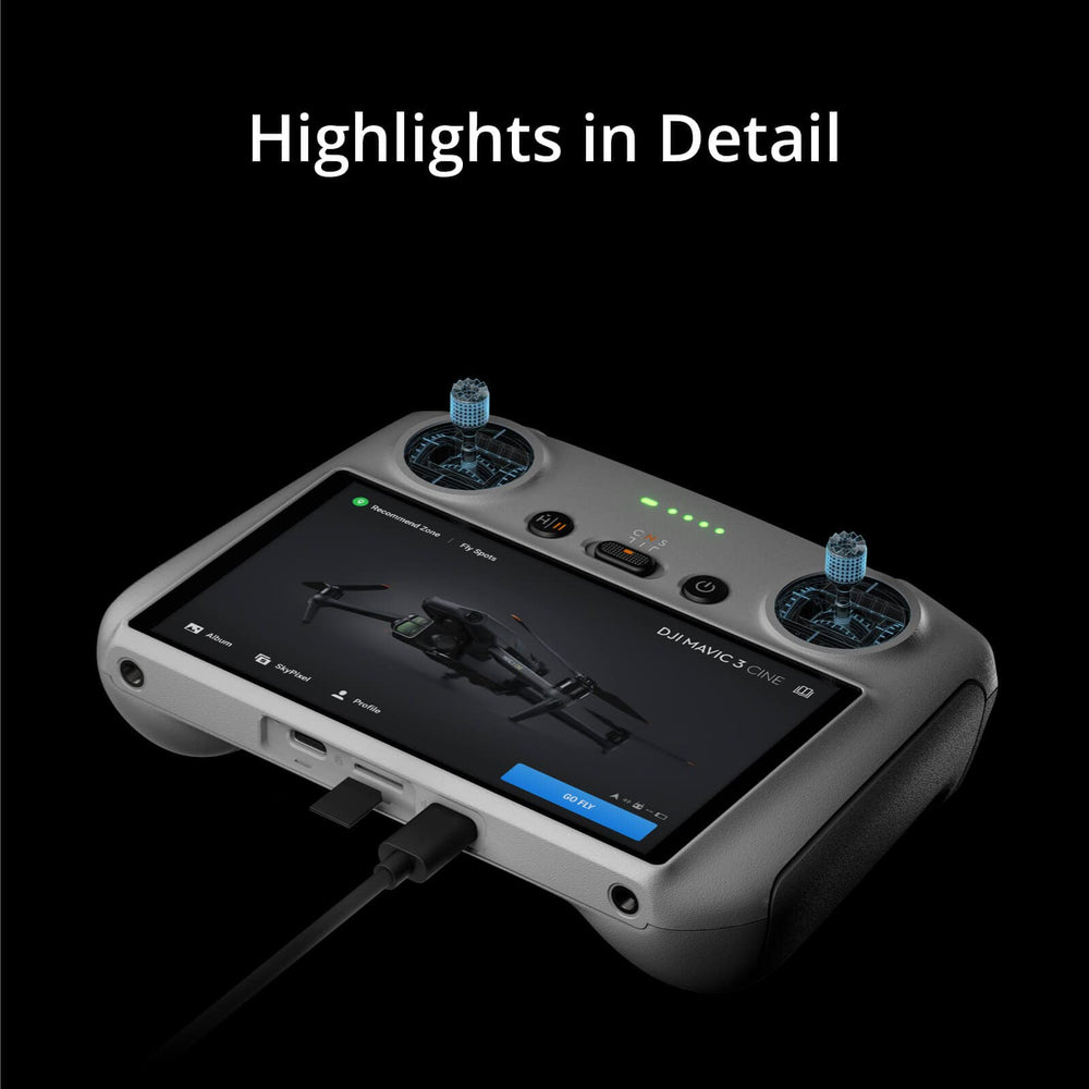 DJI RC precision control sticks deliver smoother piloting.