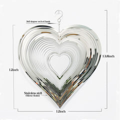 DJUAN heart wind spinner decorative piece enhances any outdoor space.