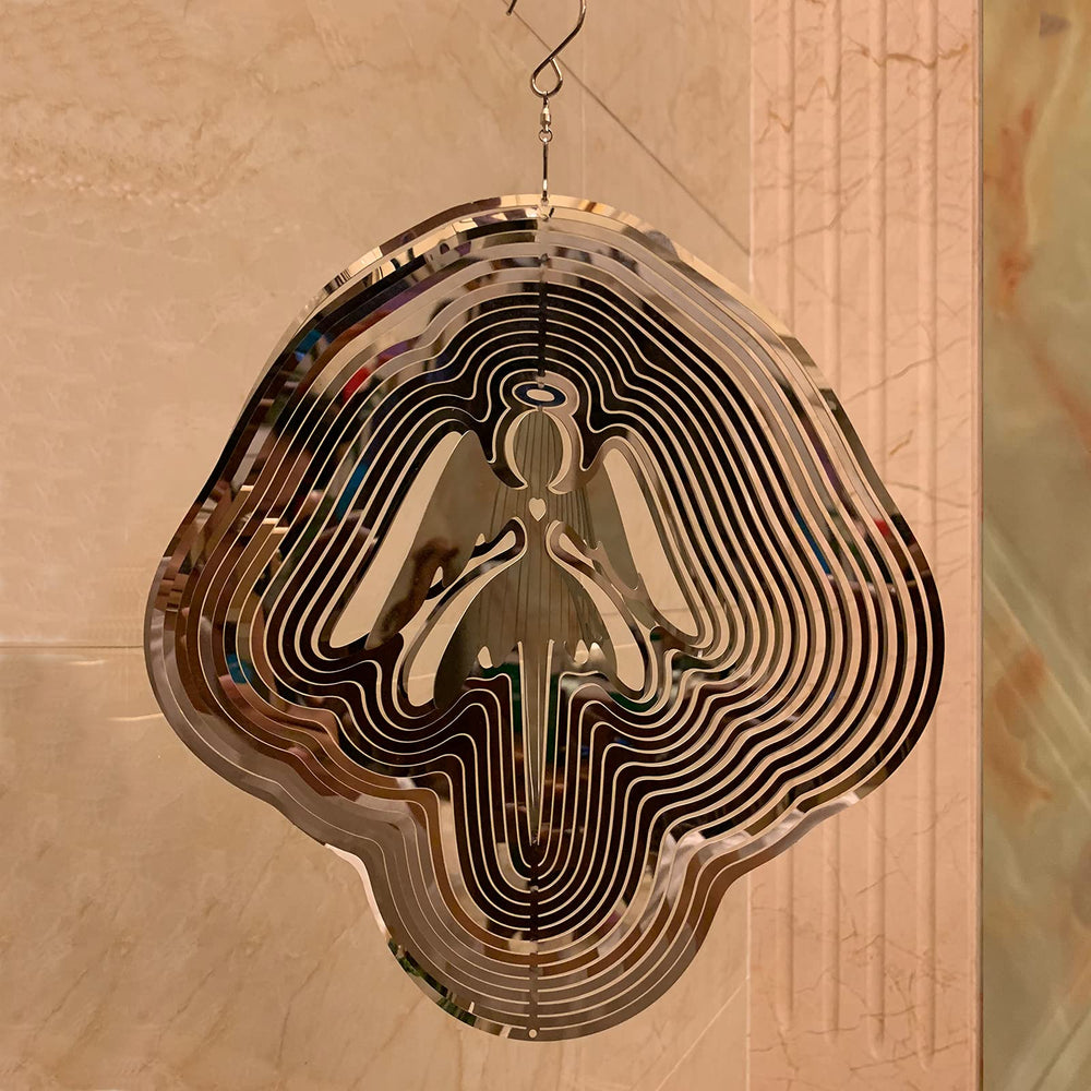 DJUAN mirror-reflection angel wind spinner creates dynamic light effects