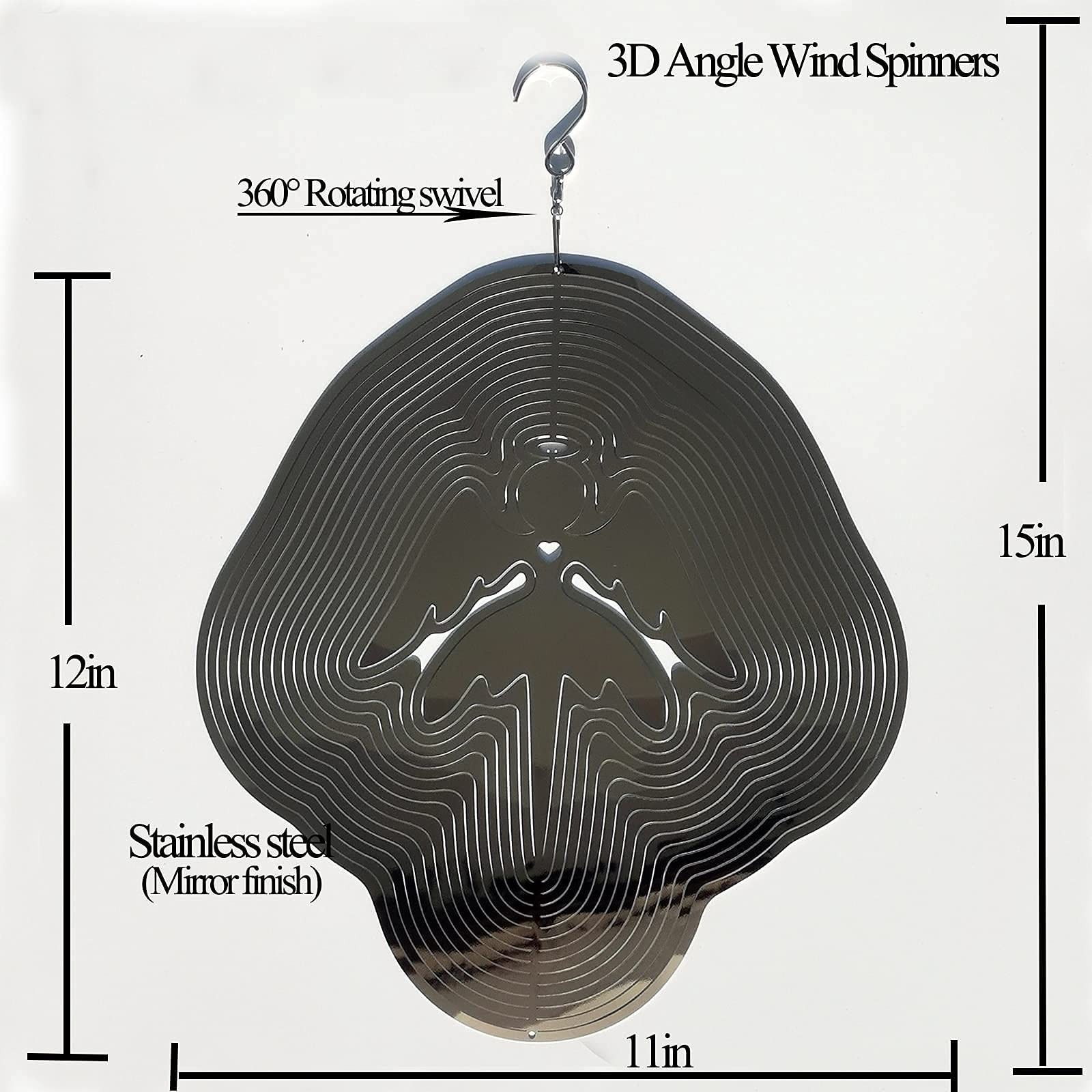 DJUAN weather-resistant angel wind spinner withstands sun and rain