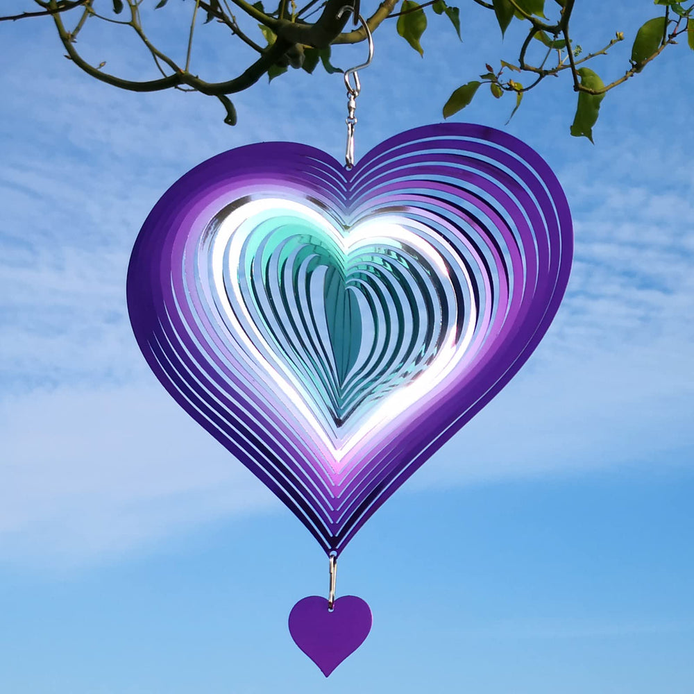 DJUAN 3D metal wind spinner for yard art, catches light from all angles.