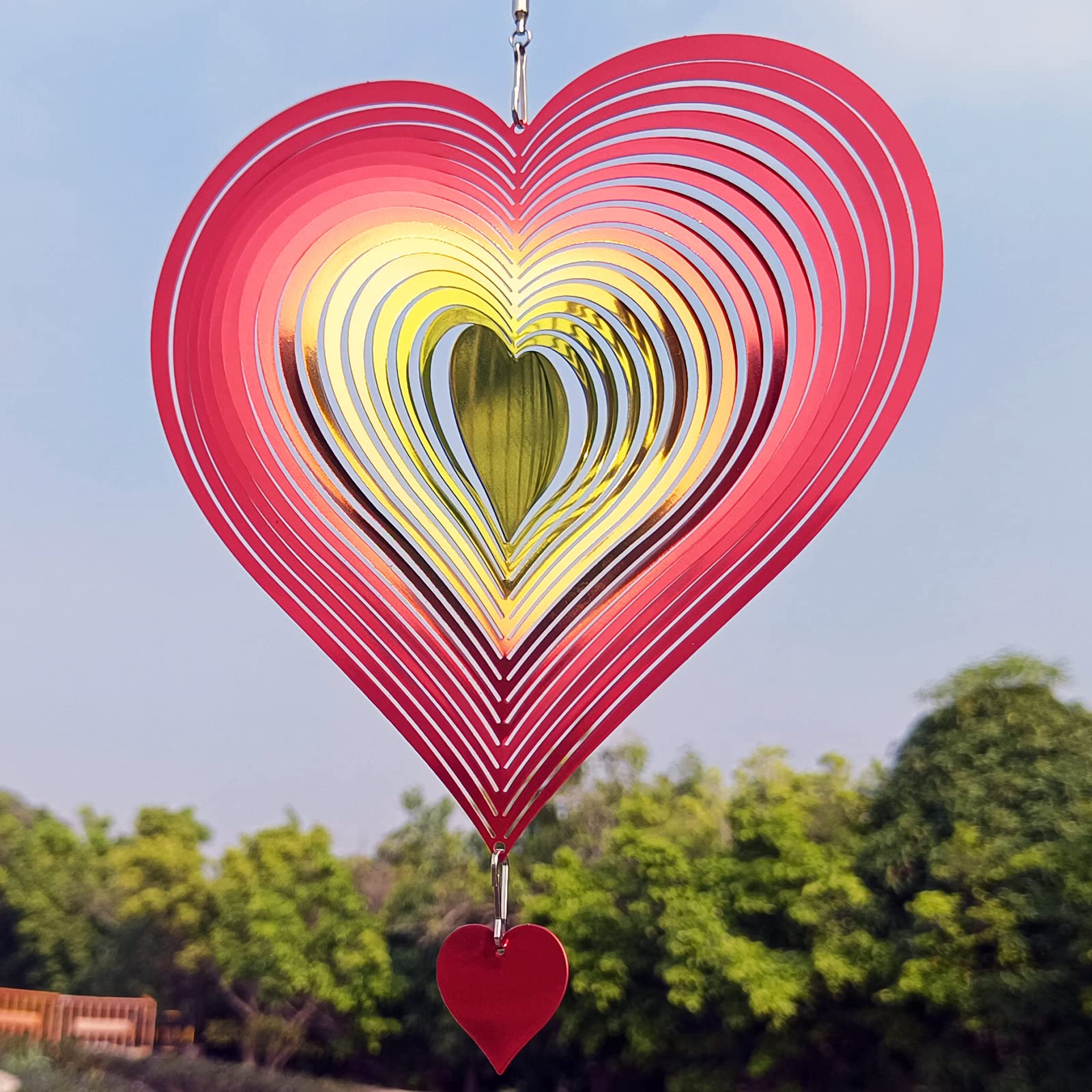 DJUAN stainless steel wind spinner for all-weather garden use