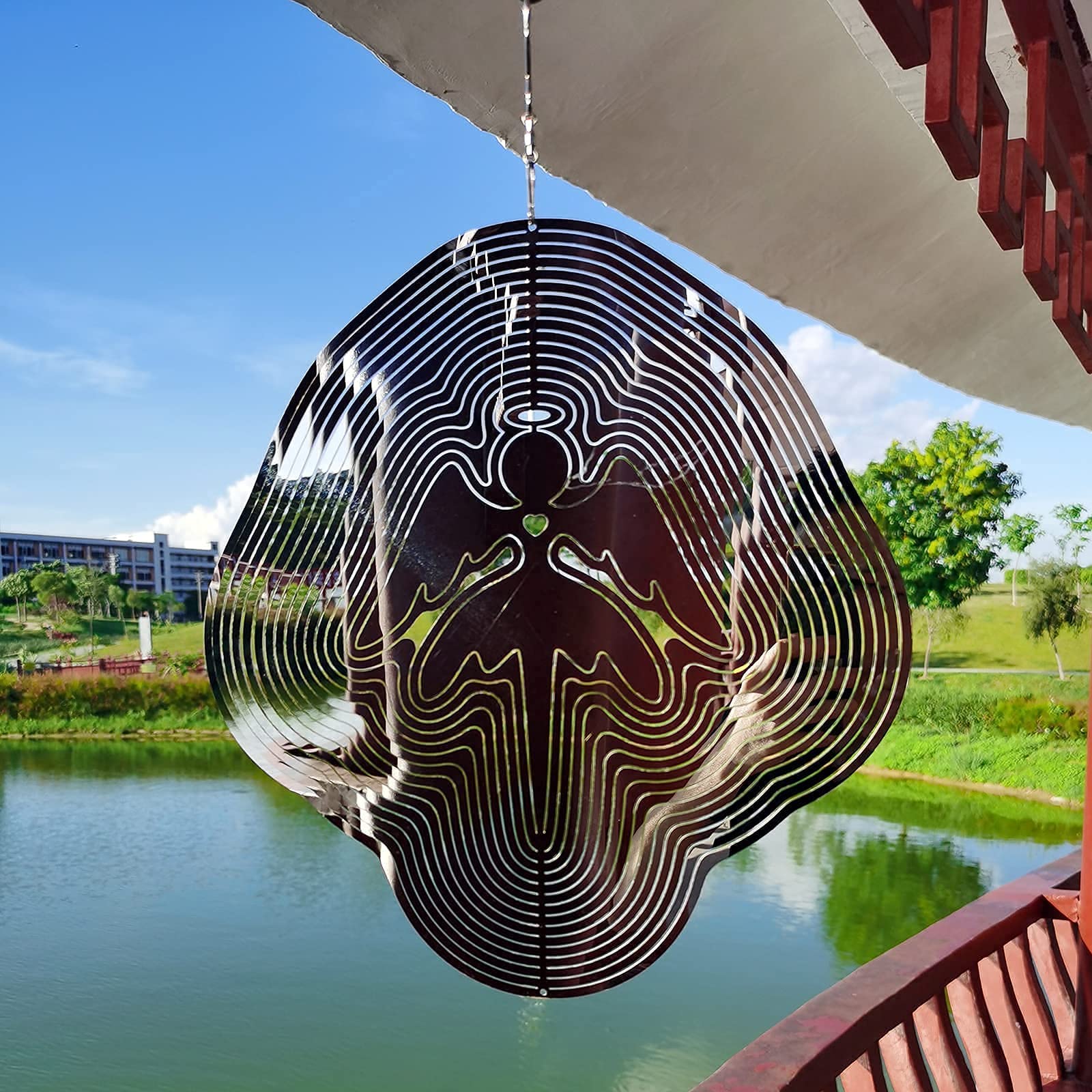 DJUAN yard bird-deterrent wind spinner brightens outdoor space