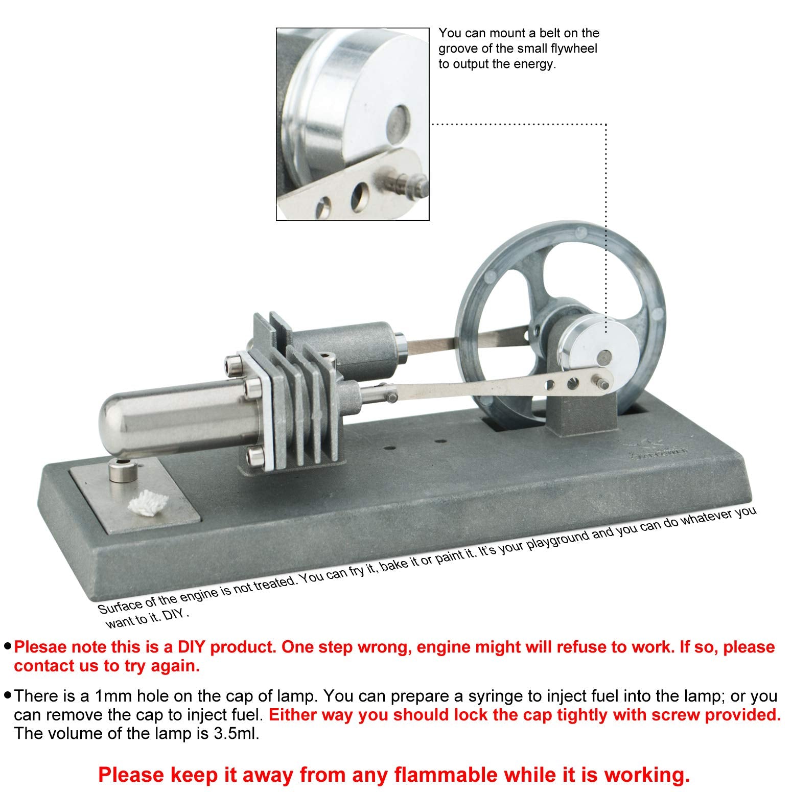 DjuiinoStar Stirling engine running demo shows smooth motion and engagement.