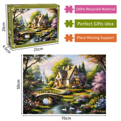 DKijoys ivy-clad cottage wall, cozy detail to enjoy during family puzzle time.
