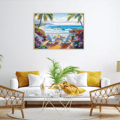 DKijoys orange juice glasses centerpiece enhances a welcoming puzzle scene.