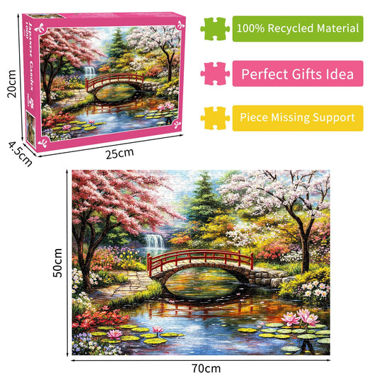 DKijoys Water Lilies pond scene supports relaxation and focus during puzzling.
