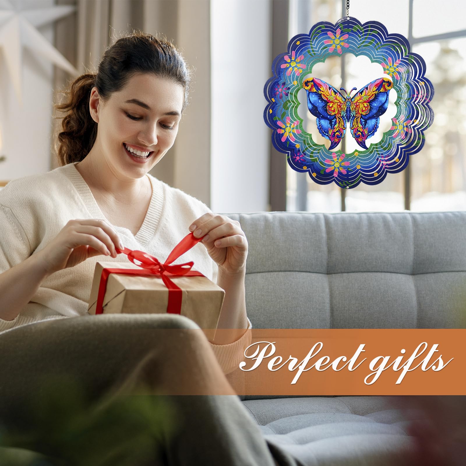 DKJOCKY 3D kinetic wind spinner adds dynamic motion to the garden.