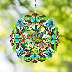 DKJOCKY hummingbird wind spinner ornament spinning with sparkling 3D motion in garden