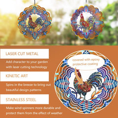 DKJOCKY garden decor wind spinner uses rustproof coating for weather-resistant outdoor use.
