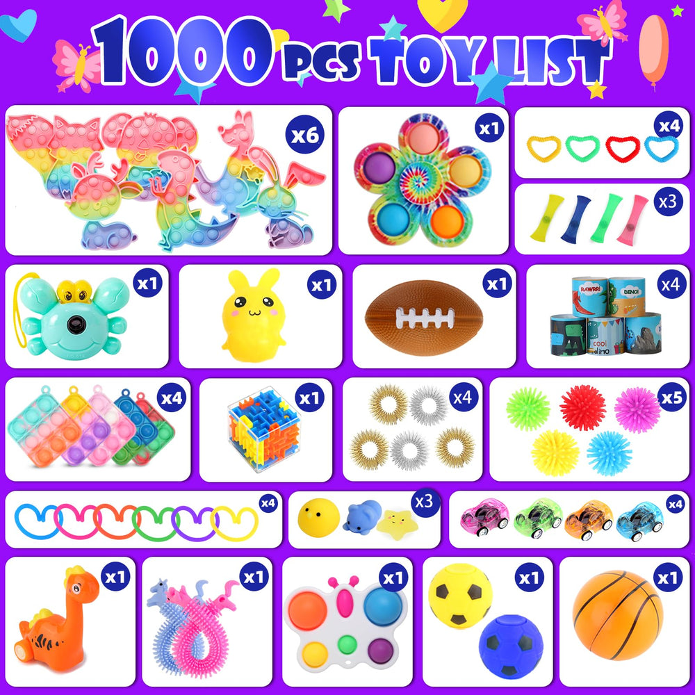 DKZ party favors set with animal fidget poppers and mini toys for kids.