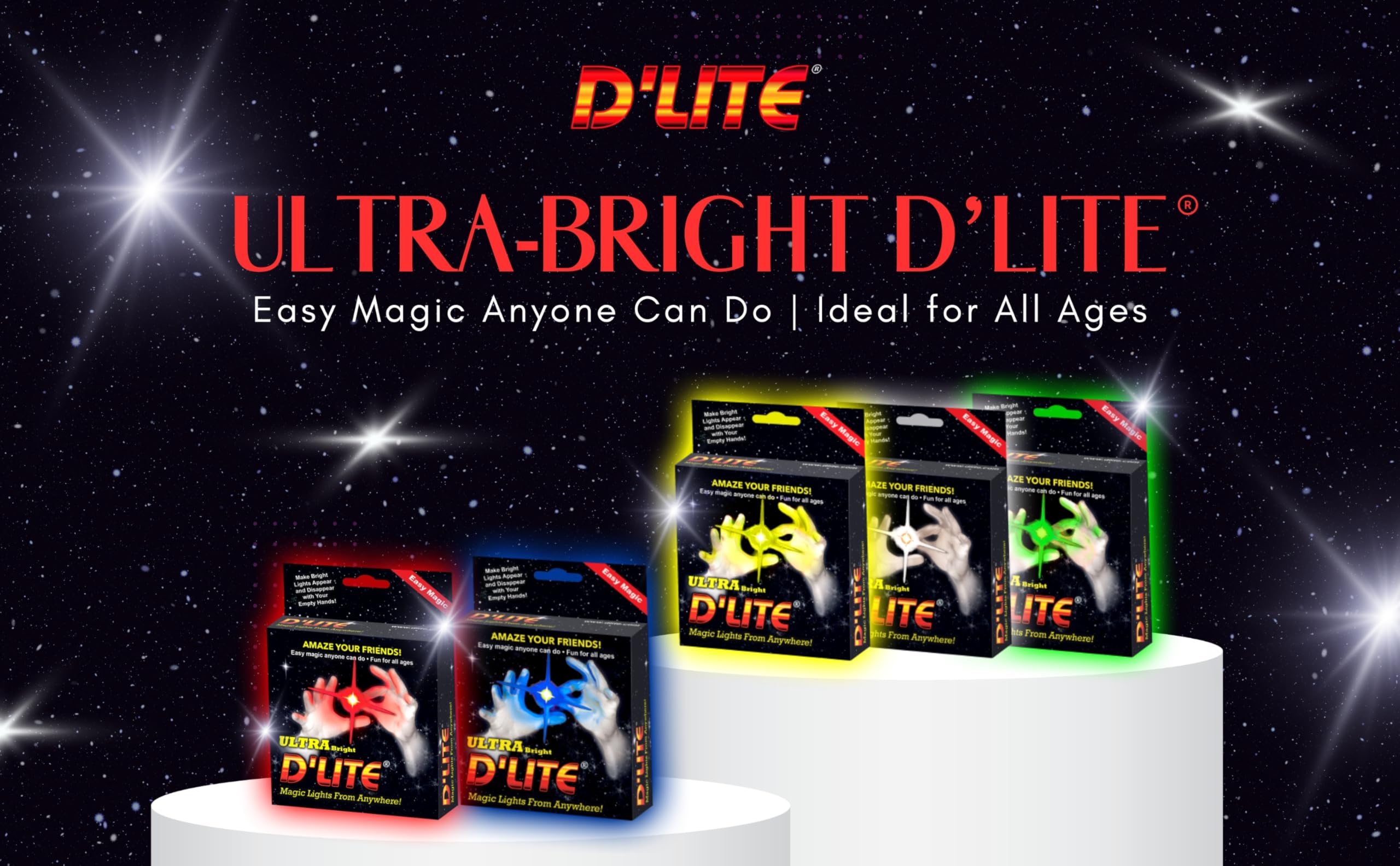 D'lite ultra-bright glow on thumb for stage tricks.