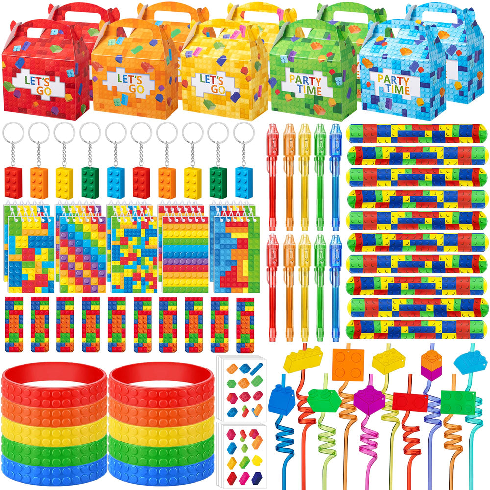 DMIGHT building-block party favors kit shown for birthdays and classroom prizes