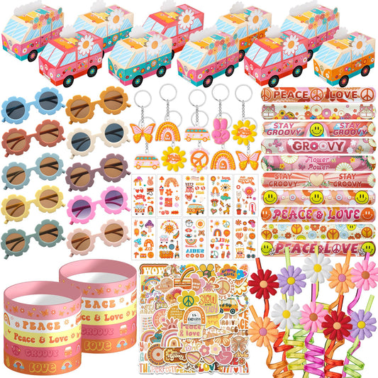DMIGHT groovy party favors bus boxes add colorful display for guests