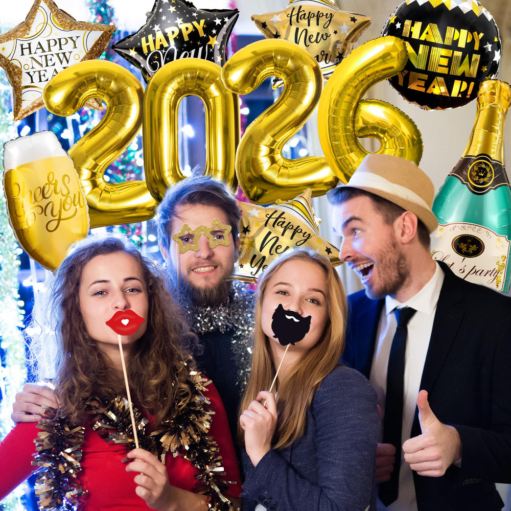 DMIGHT 11-piece foil balloon set for cohesive New Year décor.
