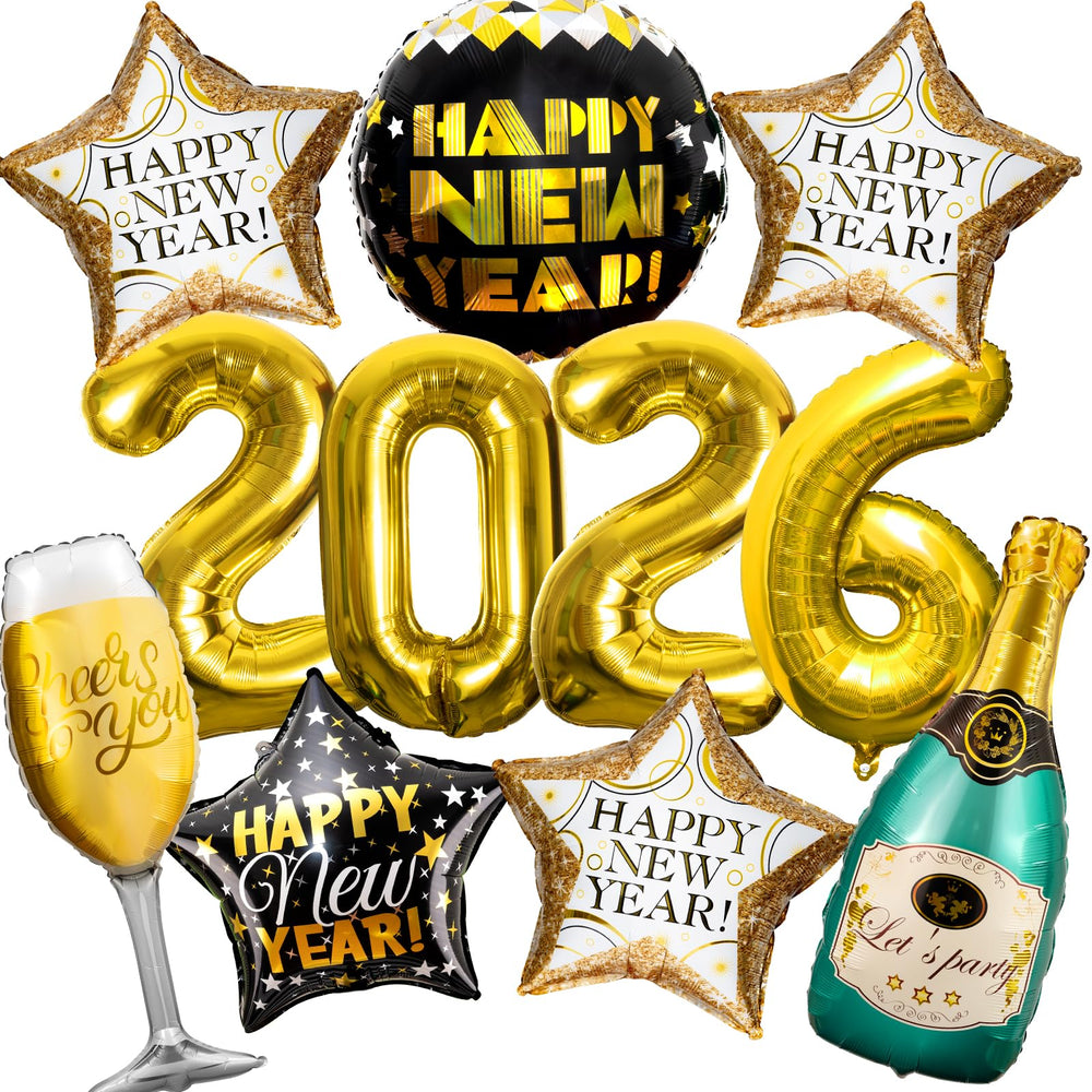 DMIGHT Happy New Year’s Eve round balloon 13in for festive decor and photo backdrops.