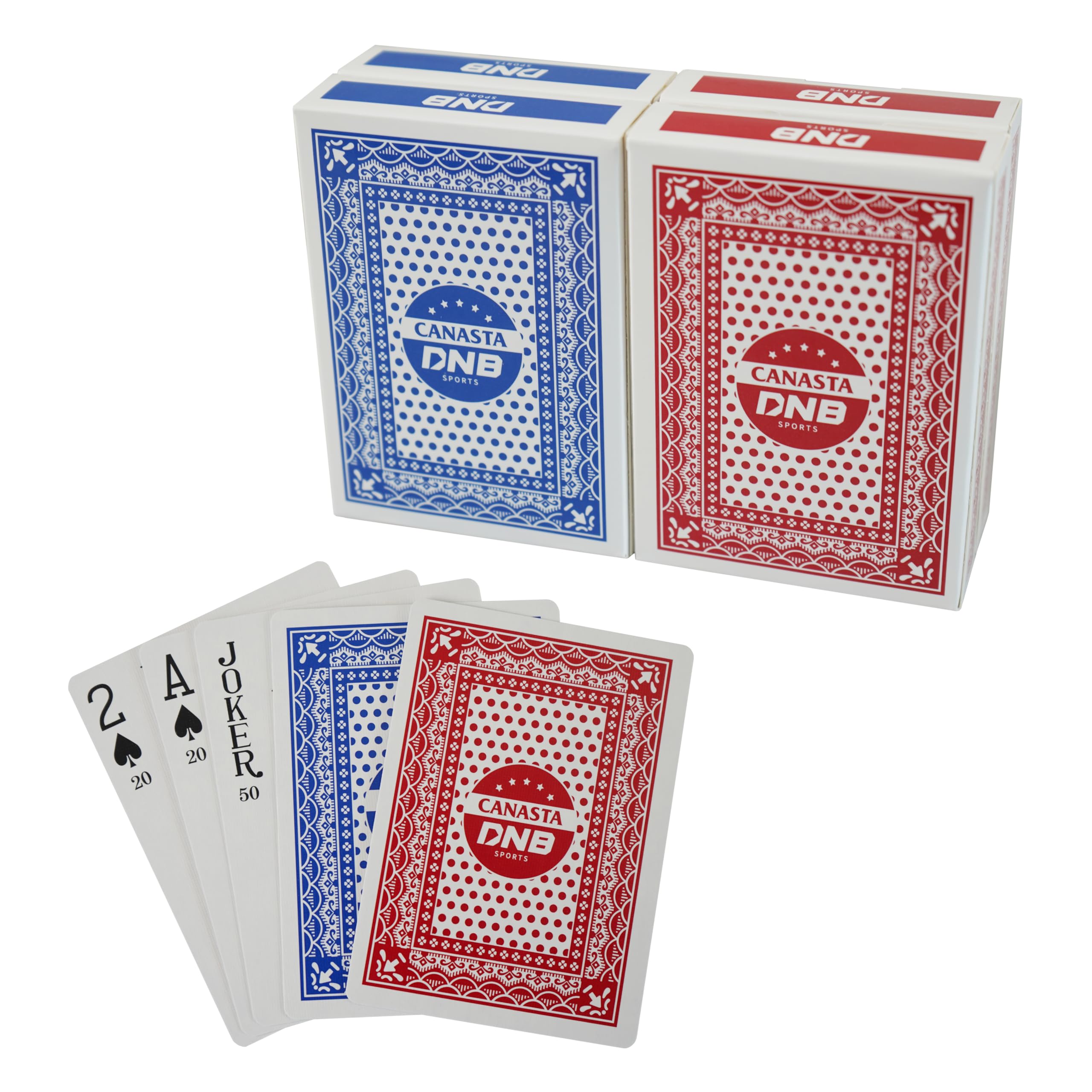 DNB SPORTS canasta deck with blue backs for clear gameplay