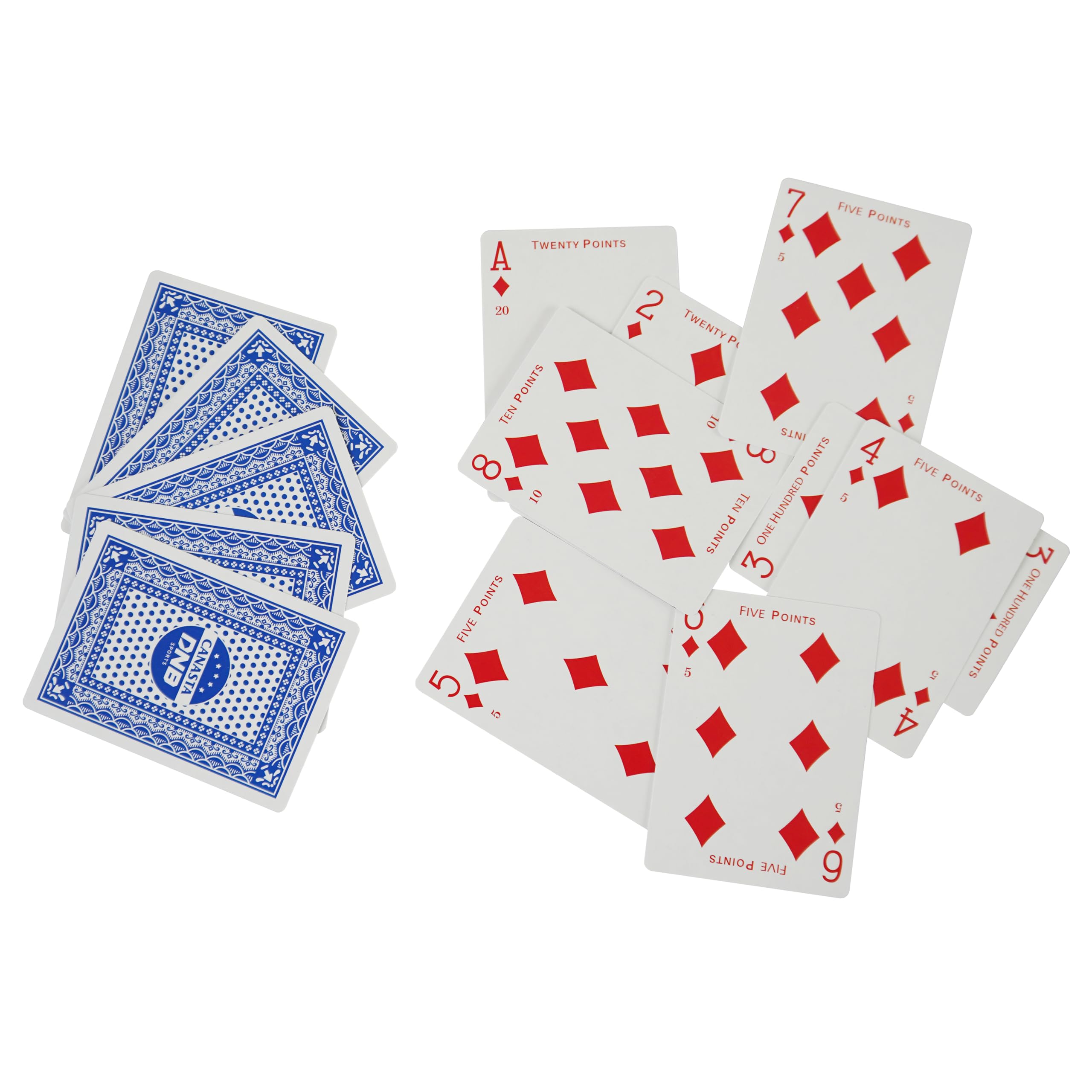 DNB Sports canasta cards show clear point values for fast scoring.