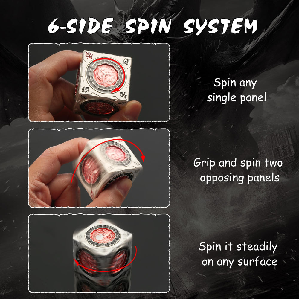 DNDND Goristro face spinner cube enhances dice-roller feel during encounters.