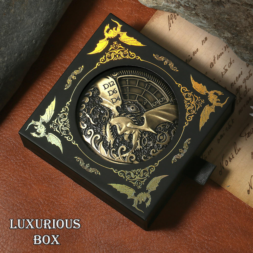 DNDND brass spinner dice bearing mechanism accentuates smooth, fair spins.
