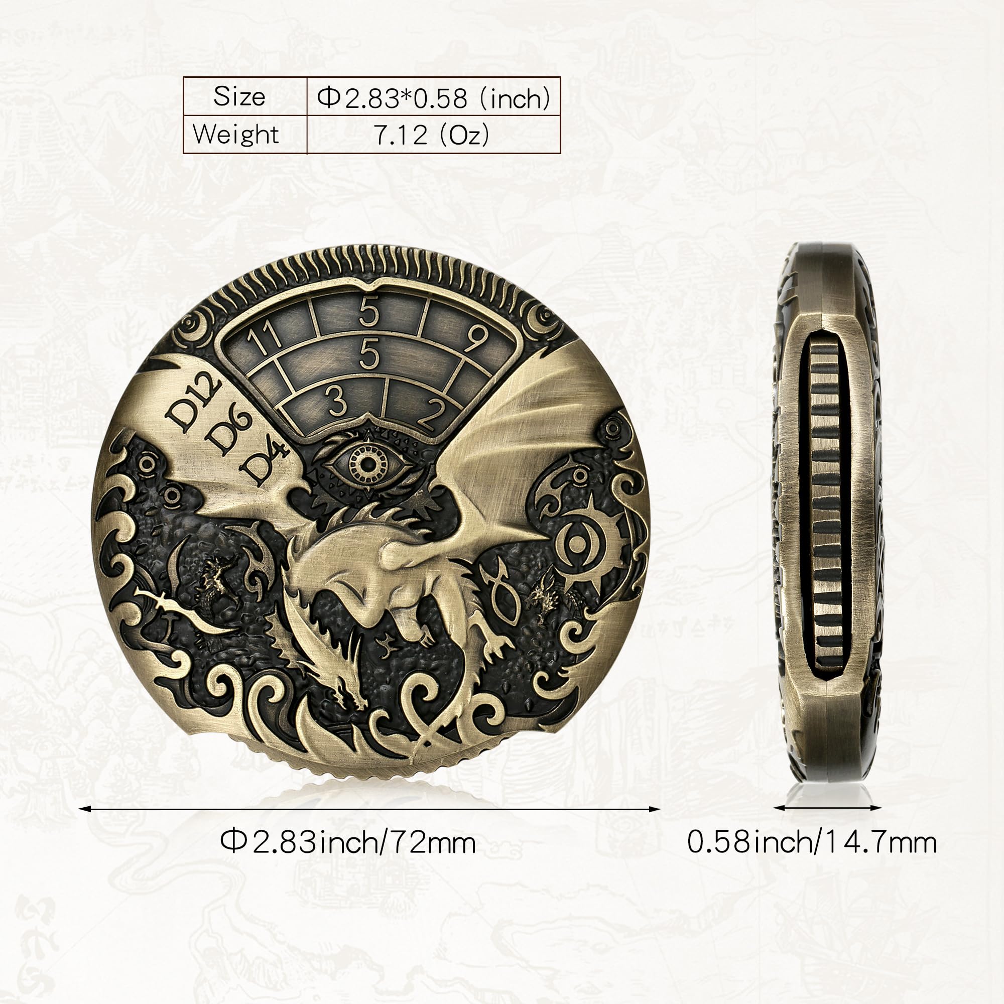 DNDND brass spinner with roulette wheel close-up shows fast, silent spins.