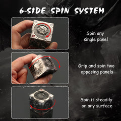 DNDND Couatl face spinner cube combines striking design with tactile control.