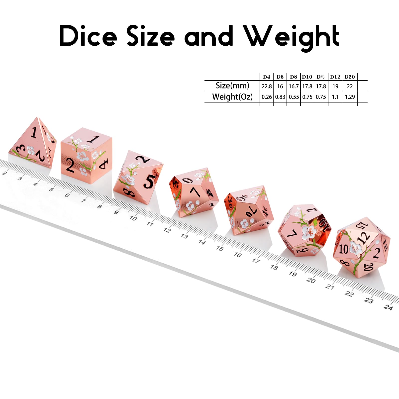 DNDND D10 percentile die with gold-white floral design for diverse gameplay