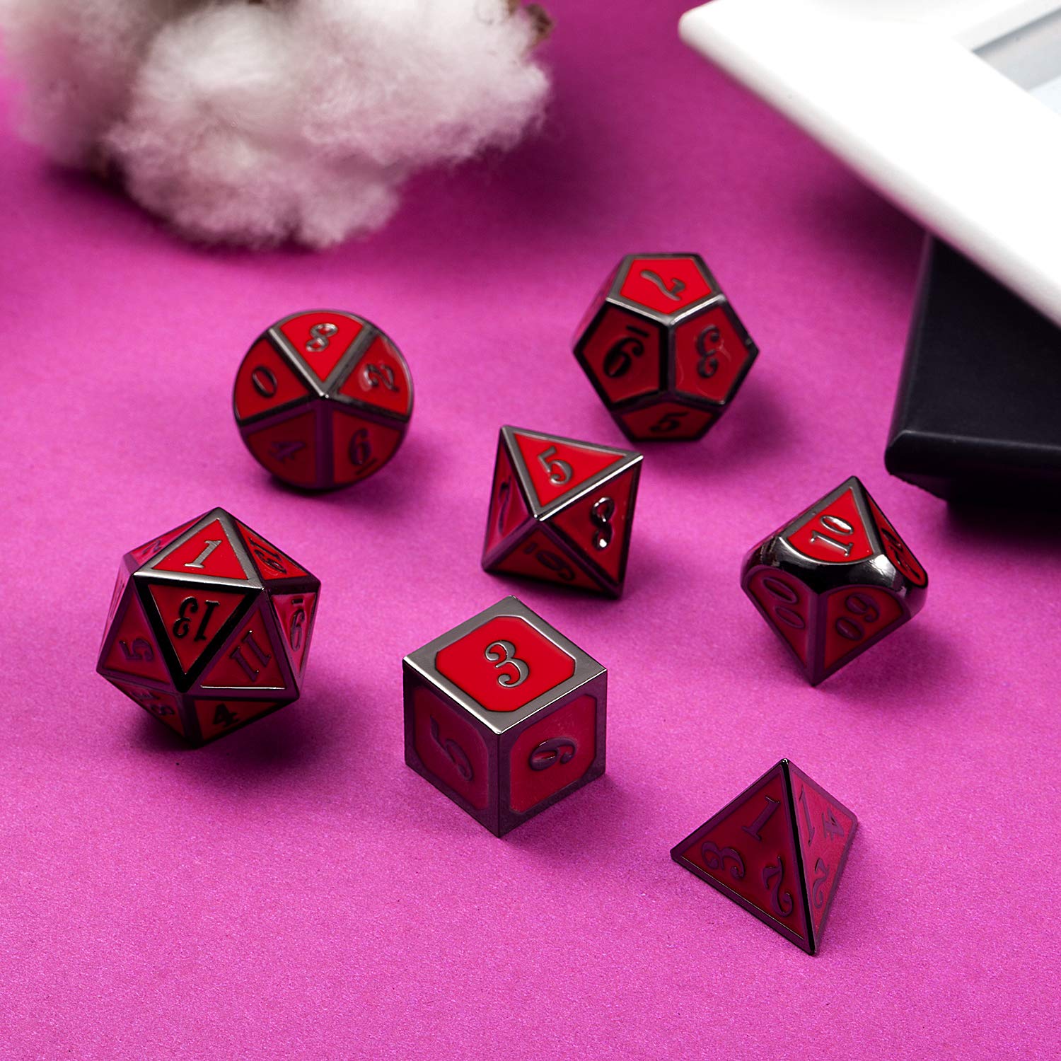DNDND metal dice ideal for board games and math activities.
