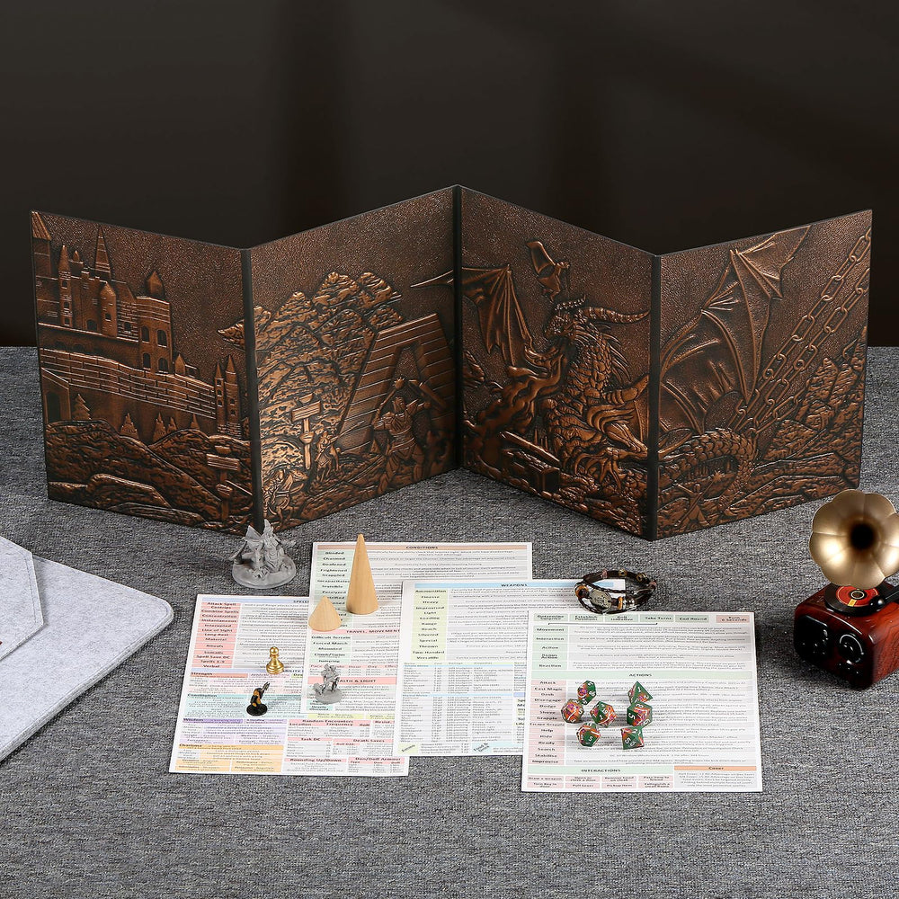 DNDND DM Screen 3D relief texture offers tactile and visual depth.