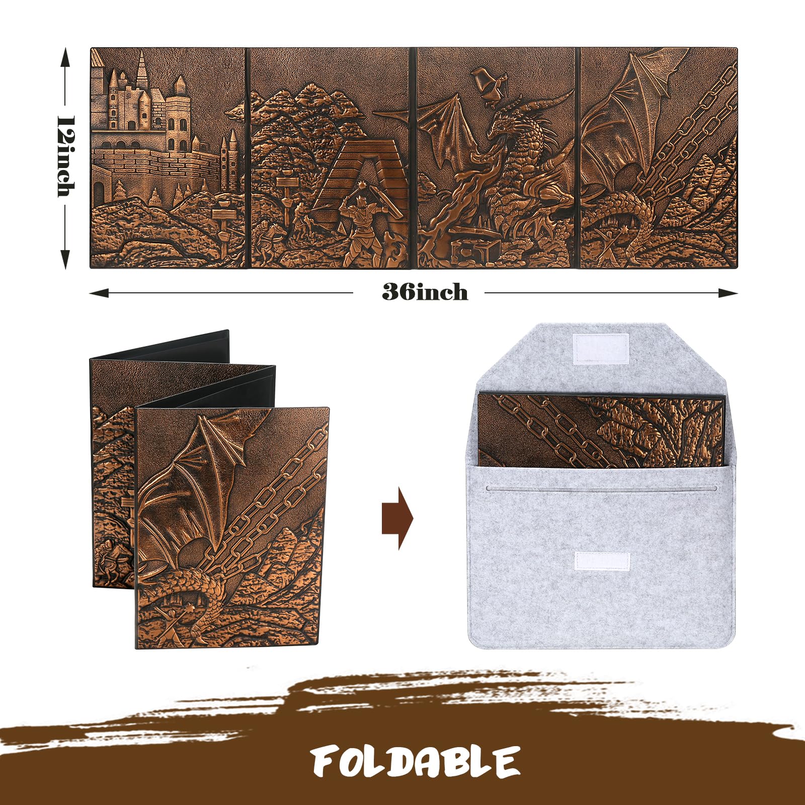 DNDND DM Screen four-panel with pockets keeps NPCs organized.