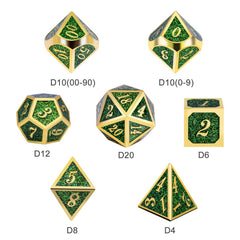 DNDND glitter green D10 dice offer crisp numerals for quick reference