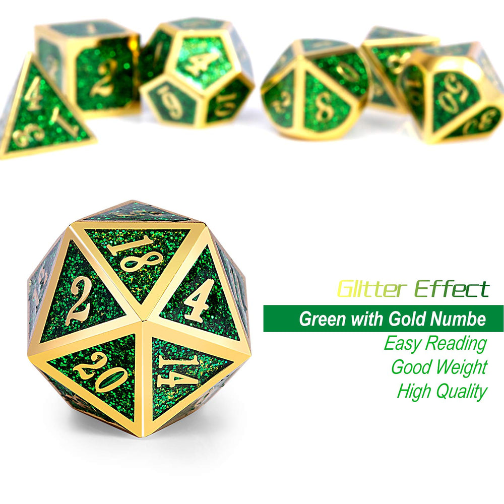 DNDND glitter green D12 dice feel solid and balanced in hand