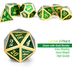DNDND glitter green D12 dice feel solid and balanced in hand