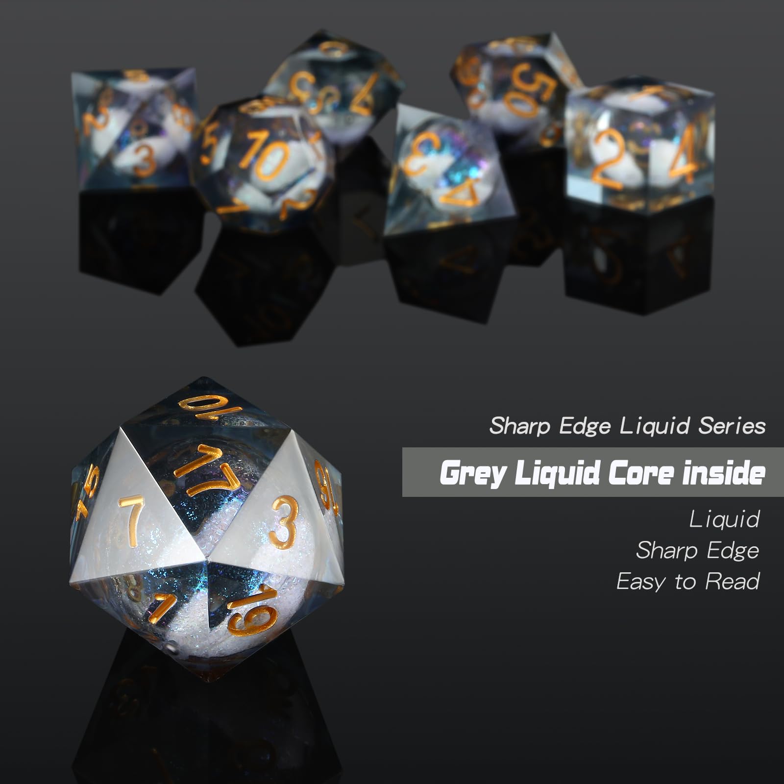 DNDND handmade resin dice collection highlights artisanal color variation.
