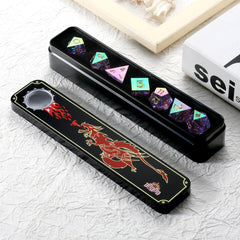DNDND iridescent lilac D-percent dice eye-catching display piece.