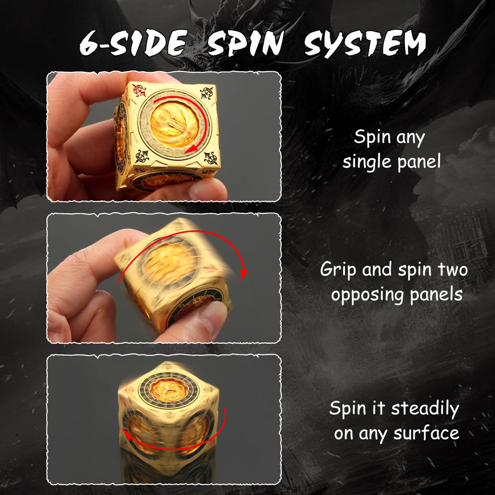 DNDND Goristro engraving on premium metal dice for dramatic battles