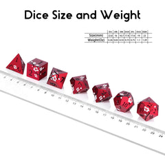 DNDND Matt Red Flower D20 die; cinematic criticals and bold player choices.
