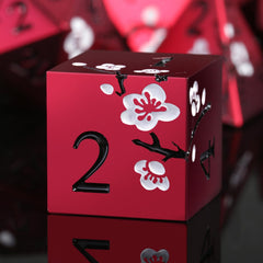 DNDND Matt Red Flower D4 die; precise results for quick RPG decisions.