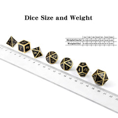 DNDND dice set from a side angle shows balanced weight.
