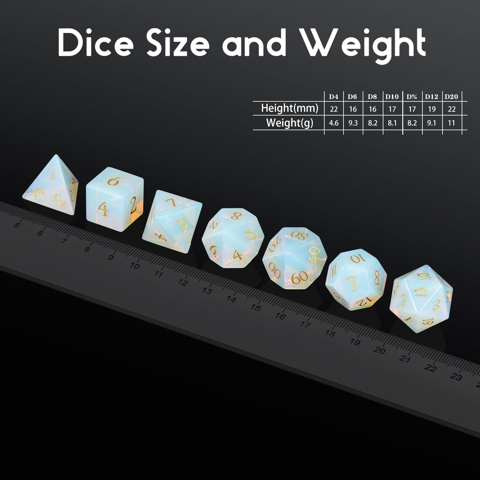 DNDND Opal D6 die with unique gemstone pattern for memorable spins